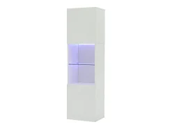 Vitrina 45x35x160 cm - con 2 puertos - con iluminación LED - 1 estante de vidro - blanco