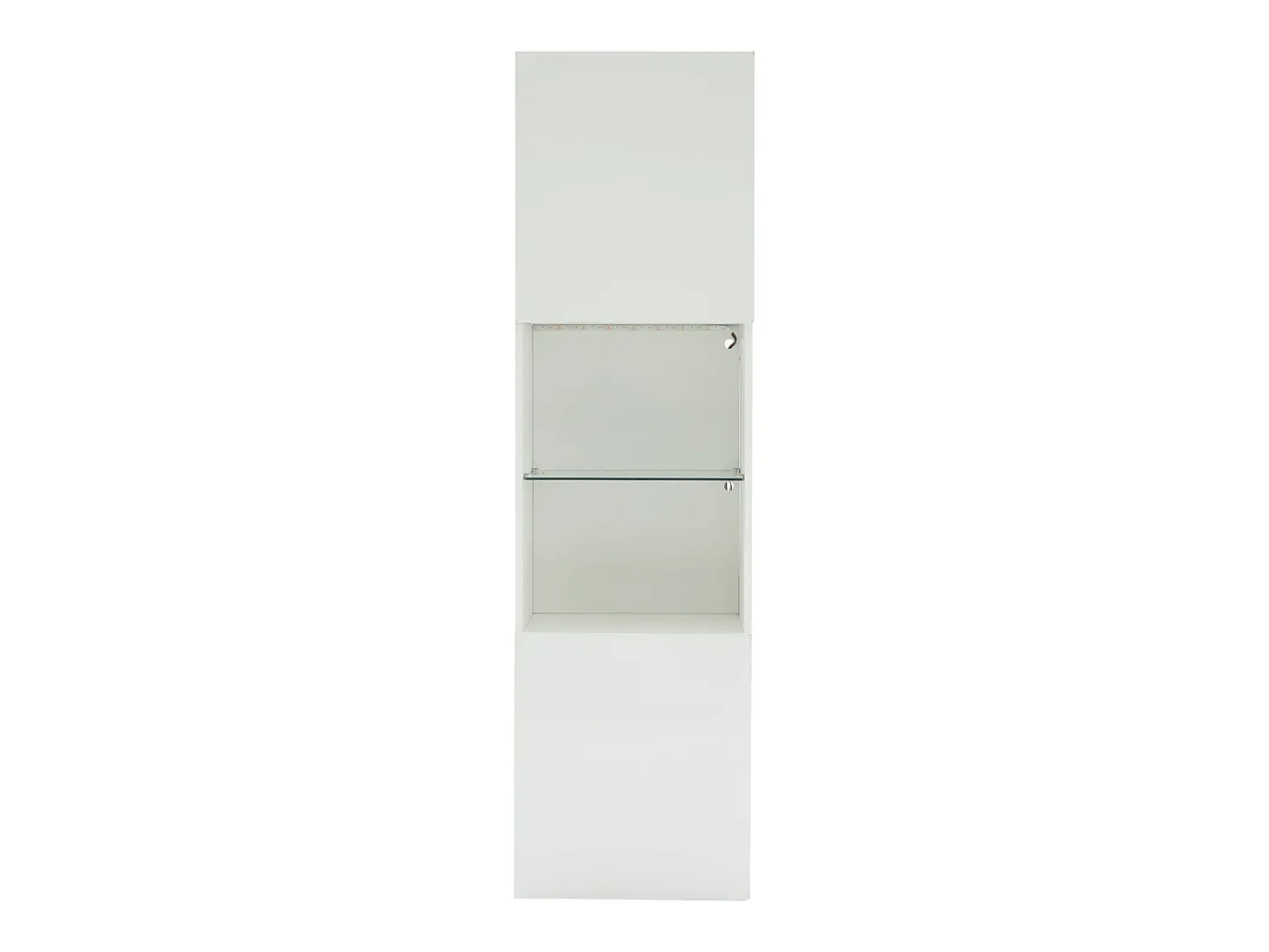 Vitrina 45x35x160 cm - con 2 puertos - con iluminación LED - 1 estante de vidro - blanco
