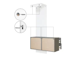 Vladon Mueble recibidor Carlton Set 2, Mueble de entrada compuesto por 1 Perchero, 1 Armario de cajones, antracita mate/blanco de alto brillo (105 x 193 x 35 cm)