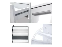 Vladon Mueble recibidor Malea, Mueble de entrada compuesto por 1 Zapatero colgante, 1 Espejo de pared y 2 Percheros, Negro mate/Negro mate