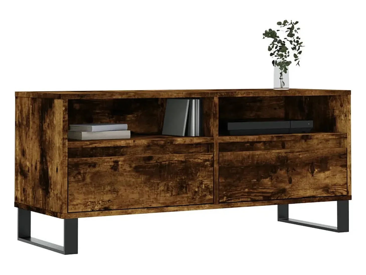 Volne Mueble de TV madera contrachapada roble ahumado 100x34,5x44,5cm