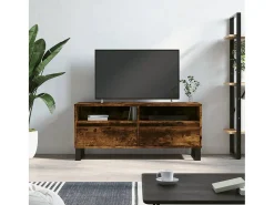 Volne Mueble de TV madera contrachapada roble ahumado 100x34,5x44,5cm
