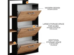 Volquete zapatero oro power roble/antracita 80x24.2x128.3 orlando