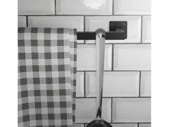 3x Percheros de pared para esquina 90 x 30 cm negro en forma de L para vestidor