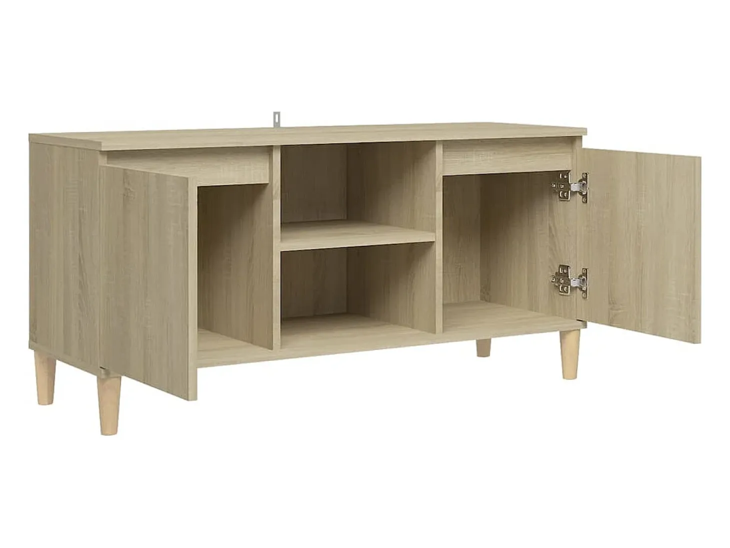 Xara Mueble de TV patas madera maciza roble Sonoma 103,5x35x50 cm