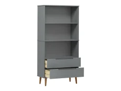 Ximena Luz Librería MOLDE madera maciza de pino gris 85x35x170,5 cm