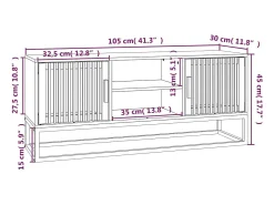 Yelara Mueble de TV erro y madera contrachapada 105x30x45 cm