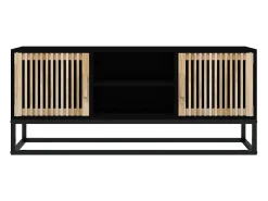 Yelara Mueble de TV erro y madera contrachapada negro 105x30x45 cm
