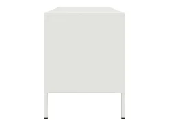 Yelda Mueble de TV de acero blanco 100,5x39x50,5 cm