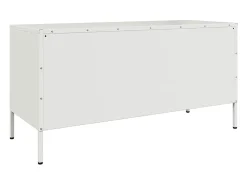 Yelda Mueble de TV de acero blanco 100,5x39x50,5 cm