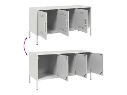 Yelda Mueble de TV de acero blanco 100,5x39x50,5 cm