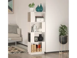 Ylvenor Estantería/divisor de espacios madera pino blanco 51x25x132 cm