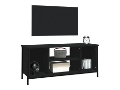 Ypel Mueble de TV madera contrachapada negro 102x35x45 cm