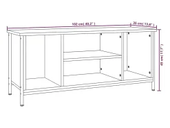 Ypel Mueble de TV madera contrachapada negro 102x35x45 cm