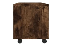 Yron Mueble TV con ruedas madera contrachapada roble humo 90x35x35cm
