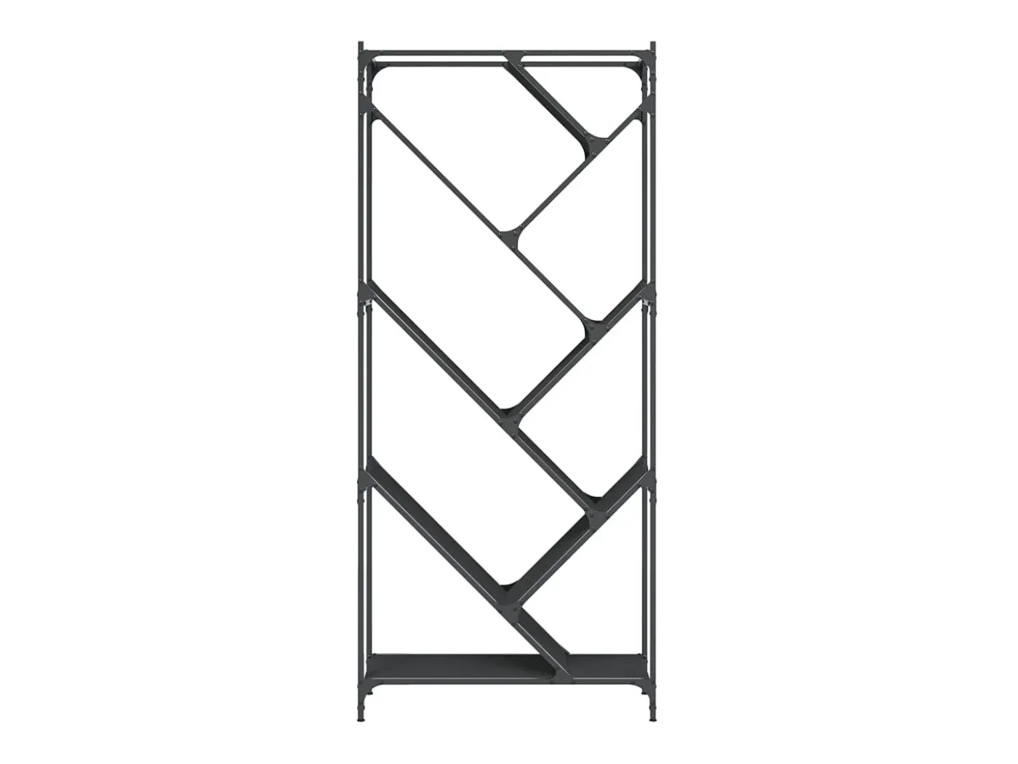 Øystine Estantería de madera de ingeniería y metal negro 79x30x180 cm