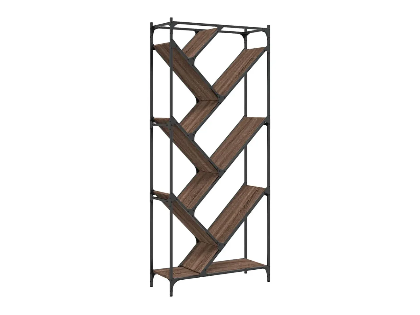 Øystine Estantería madera ingeniería y metal marrón roble 79x30x180 cm