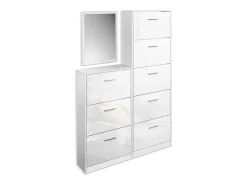Zapatera abatible blanco alto brillo 59x22x105 gizmo