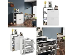 Zapatera abatible blanco 80x24.5x90 tobias