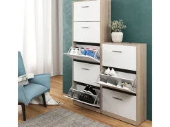 Zapatera abatible blanco/sonoma 59x22x105 gizmo