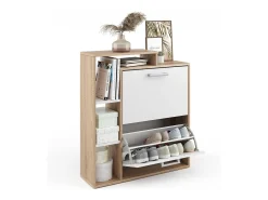 Zapatera abatible blanco/sonoma 24.5x80x90 orlando