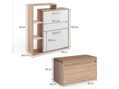 Zapatera abatible sonoma 80x39x90 orlando