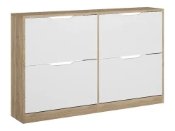 Zapatera abatible sonoma/blanco 116.6x22x72.5 luca