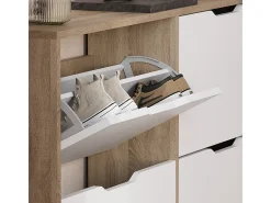 Zapatera abatible sonoma/blanco 116.6x22x72.5 luca