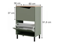 Zapatera abatible verde/artesano 60x38x91.6 marelle