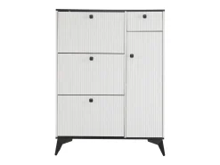 Zapatero - 3 solapas, 1 cajón y 1 puerta - Blanco