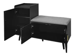 Zapatero - con banco y 3 puertas - Negro