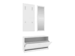 Zapatero 3 en 1 de madera de ingeniería blanca