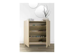 Zapatero 2 puertas modelo 513 acabado roble vallado, 90x90x27 (alto x ancho x fondo)
