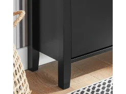 Zapatero 2 Solapas Armario de Entrada Zapatero con cajón grande Negro 80 x 25 x 108 cm FSR89-SCH SoBuy ES