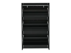 Zapatero 70 x 24 x 120 cm con 6 compartimentos - Negro