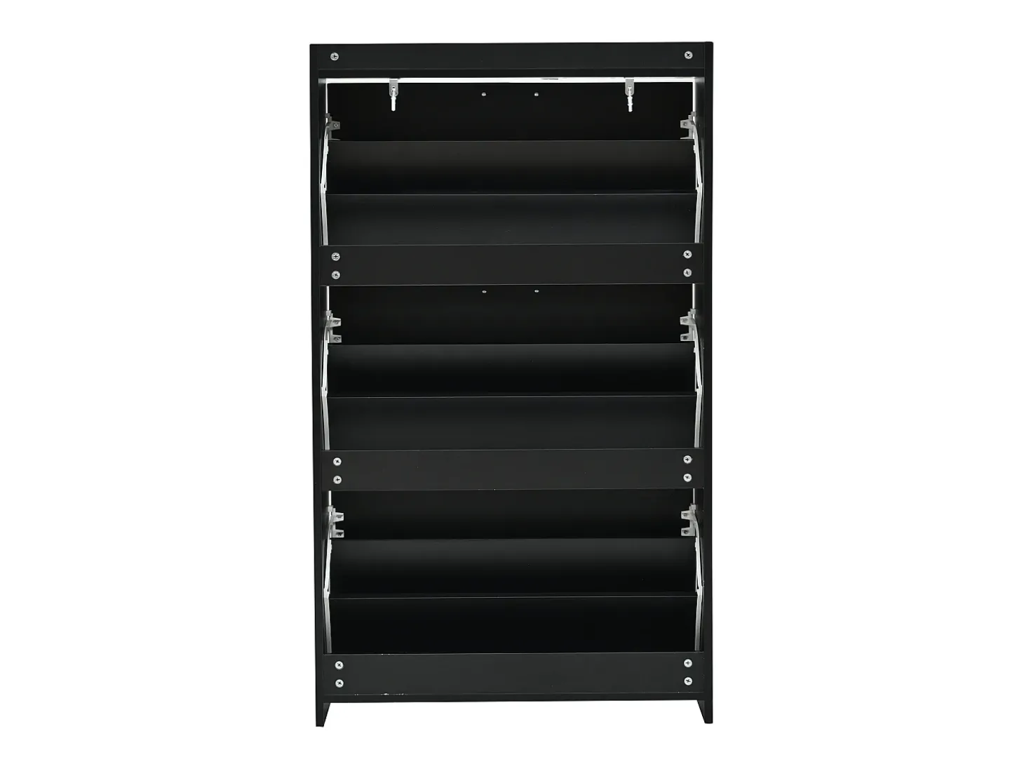 Zapatero 70 x 24 x 120 cm con 6 compartimentos - Negro