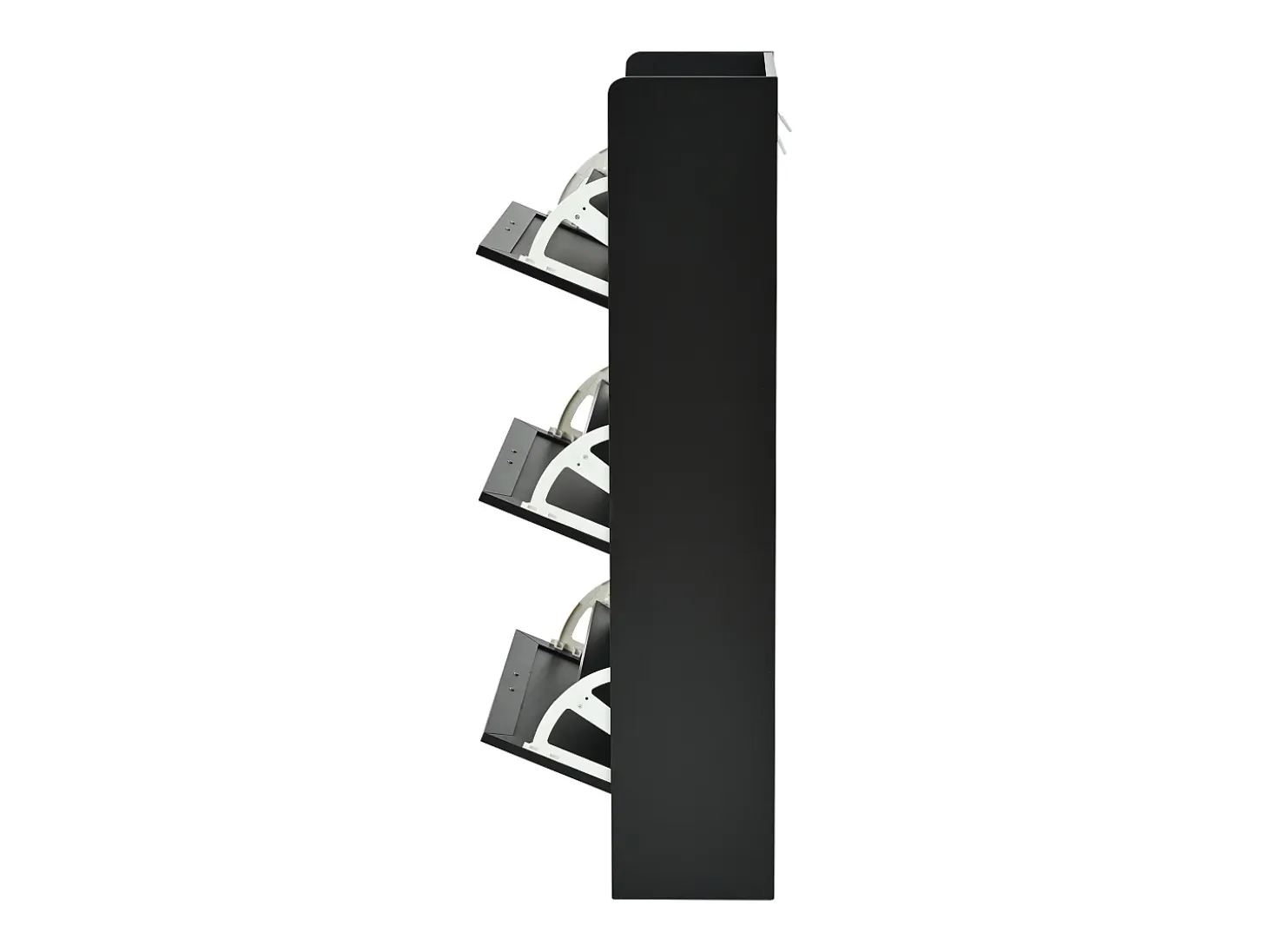 Zapatero 70 x 24 x 120 cm con 6 compartimentos - Negro