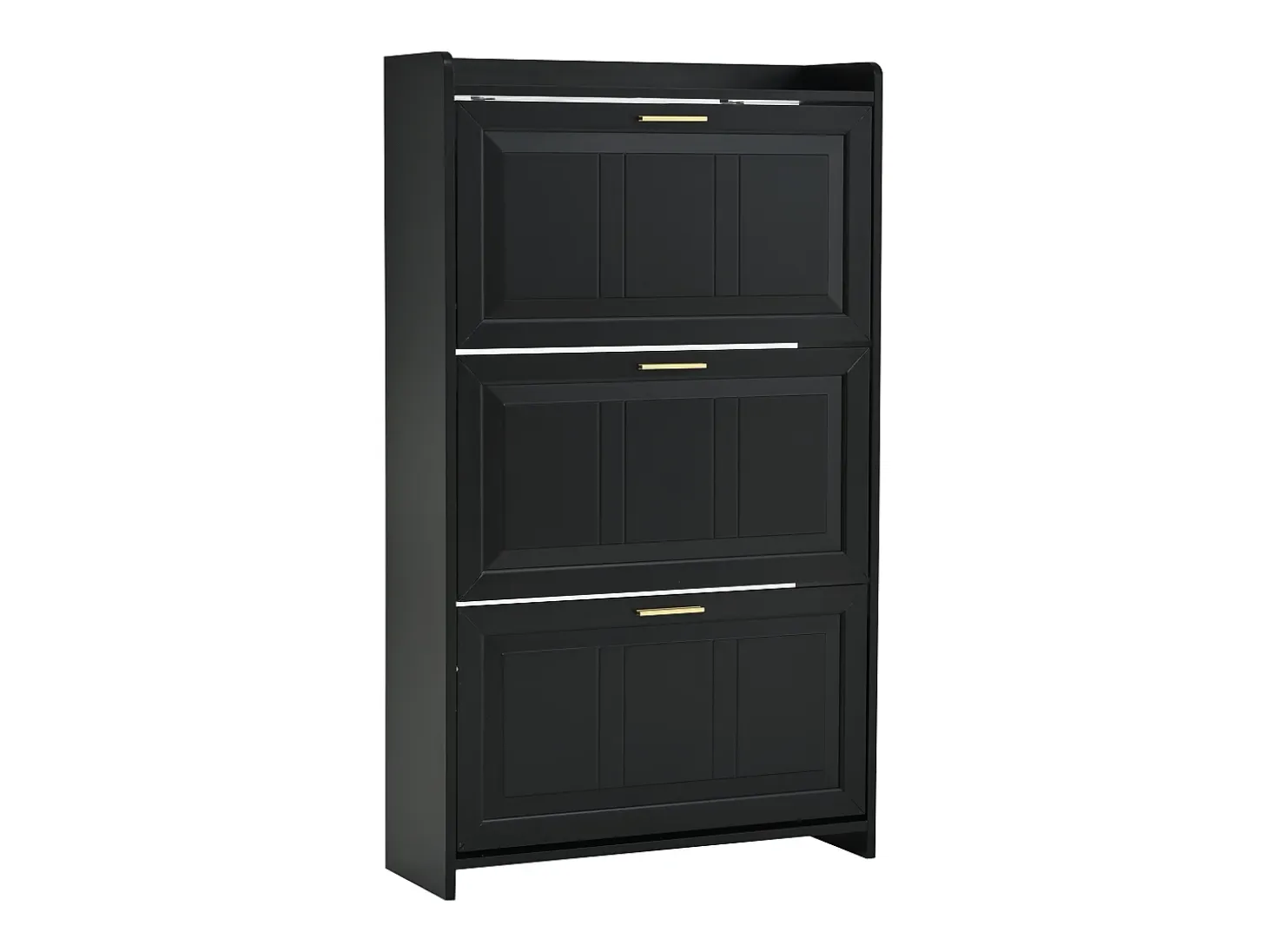Zapatero 70 x 24 x 120 cm con 6 compartimentos - Negro