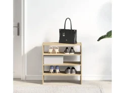 Zapatero apilable de 2 piezas, roble Sonoma, 60x30x30,5cm