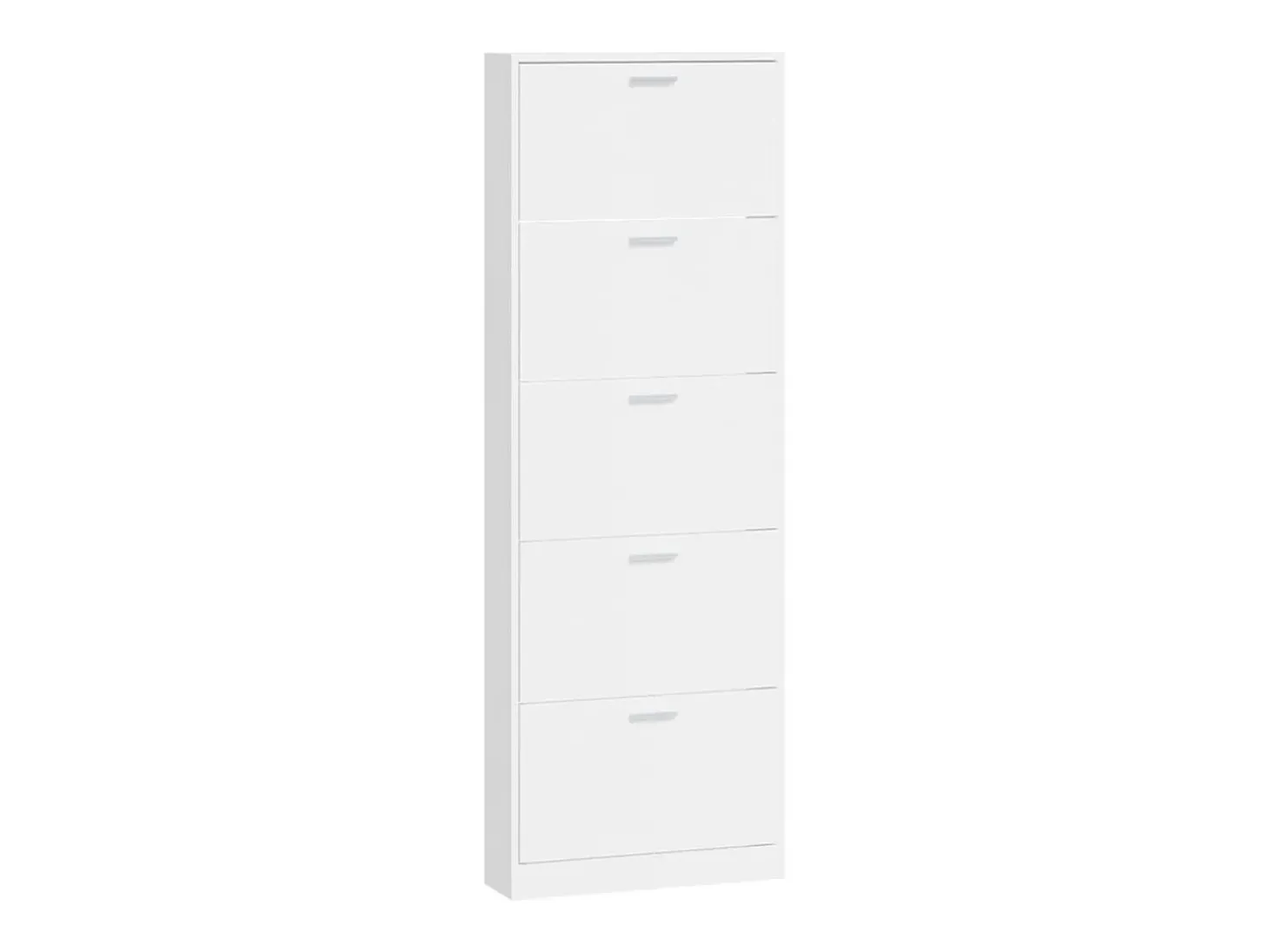 Zapatero Blanco brillo 59x17x169 cm Madera de ingeniería