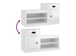 Zapatero blanco brillo 100x42x60 cm madera contrachapada
