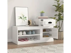 Zapatero blanco brillo 100x42x60 cm madera contrachapada