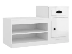 Zapatero blanco brillo 100x42x60 cm madera contrachapada