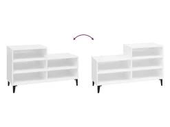 Zapatero Blanco brillo 102x36x60 cm Madera de ingeniería