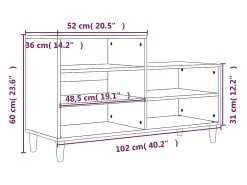 Zapatero Blanco brillo 102x36x60 cm Madera de ingeniería