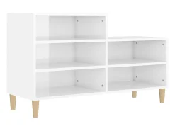 Zapatero Blanco brillo 102x36x60 cm Madera de ingeniería