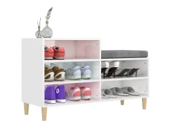 Zapatero Blanco brillo 102x36x60 cm Madera de ingeniería