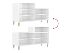 Zapatero Blanco brillo 102x36x60 cm Madera de ingeniería