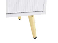 Zapatero blanco con 2 cajones y 4 puertas, tiradores y patas dorados