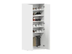 Zapatero blanco 80x39x180 cm fabricado en madera de ingeniería